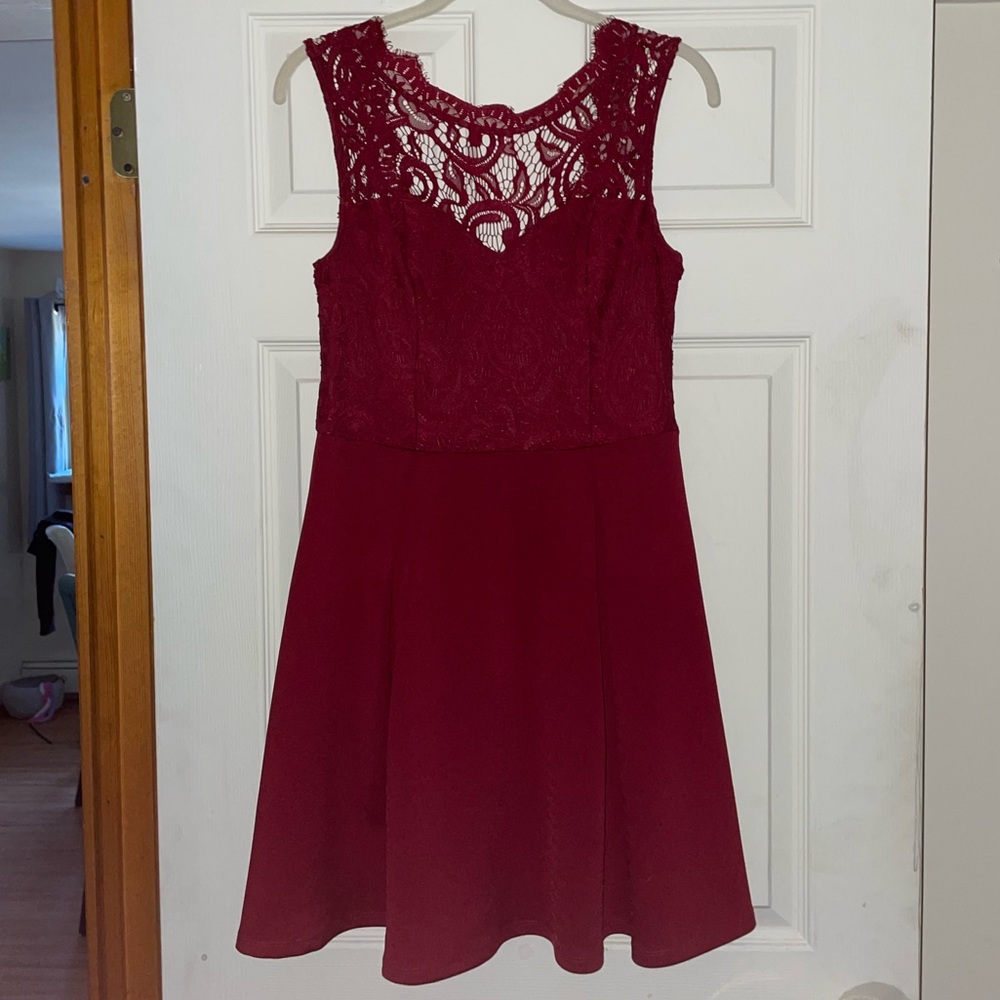 Red lace dress